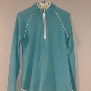 Women’s Clover Golf Sweater By Bobby Jones Aqua 1/4 Zip Pullover